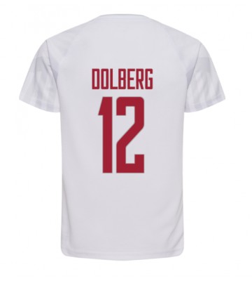 Danmark Kasper Dolberg #12 Udebanetrøje VM 2022 Kort ærmer